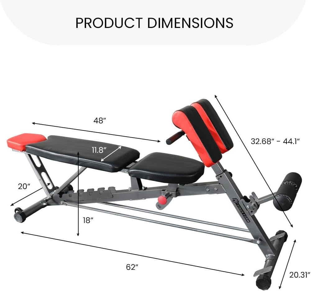 Banco Multifuncional FID Ajustable para Entrenamiento Completo – Extensión de Espalda, Roman Chair, Abdominales y Prensa de Banca