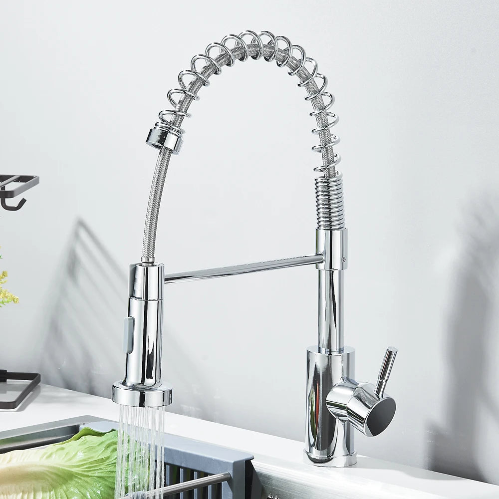 Matte Black Kitchen Faucet Deck Mounted Mixer Tap 360 Degree Rotation Stream Sprayer Nozzle Kitchen Sink Hot Cold Taps
