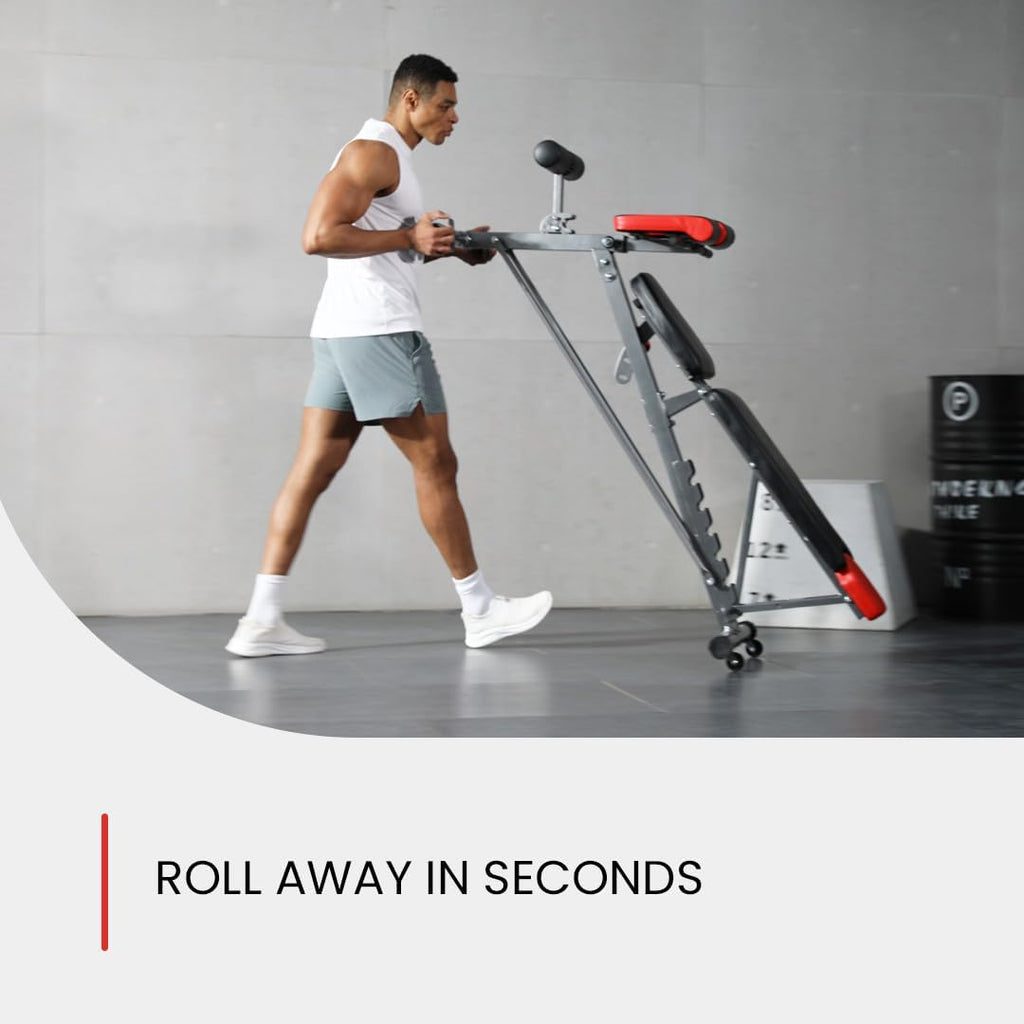 Banco Multifuncional FID Ajustable para Entrenamiento Completo – Extensión de Espalda, Roman Chair, Abdominales y Prensa de Banca